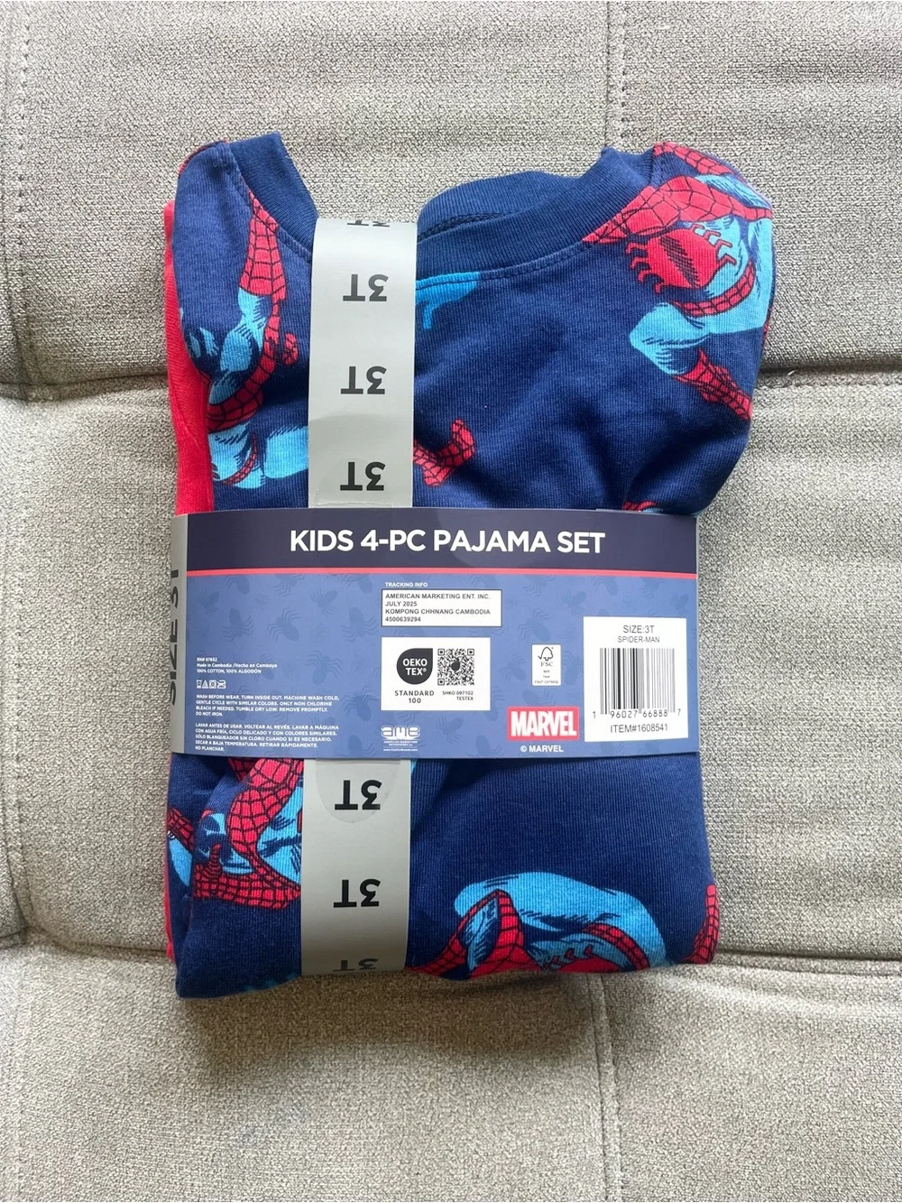 NWT MARVEL Spider-Man 4-piece Pajama Set Boy Size 3T